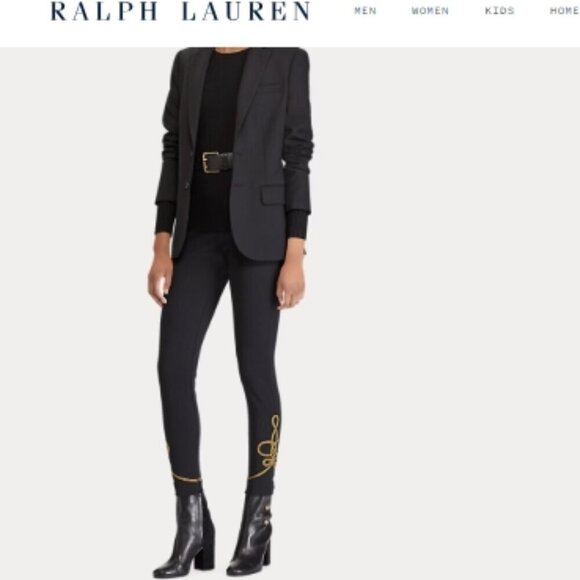 Like New, Polo Ralph Lauren Bullion Trim Legging Pants - Picture 2 of 16